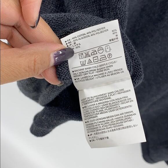 Old Navy cowl neck grey sweater graphite color cotton blend soft loose fit  XXL - Picture 5 of 5